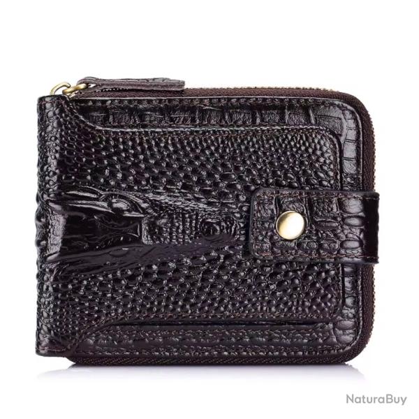 Portefeuille Homme en Cuir V�ritable Grande Capacit� & S�curit� Optimale Marron Caf�