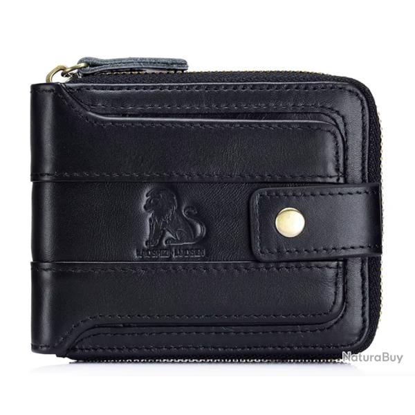 Portefeuille Homme Cuir V�ritable S�curit� RFID & Grande Capacit� Noir