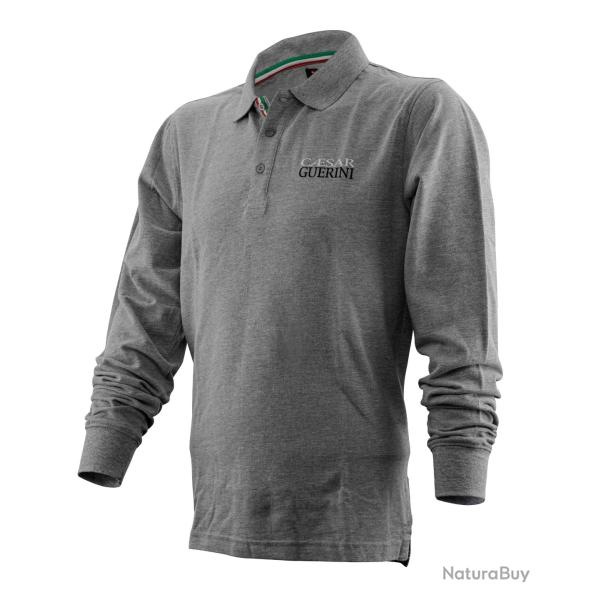 Polo manches longues gris Caesar guerini