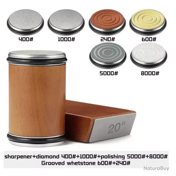 Affteur de couteau (Grain 400/1000) + disque d'morfilage (240/600/1000/5000/8000) (4)