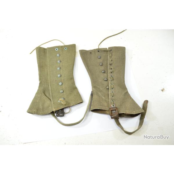 Guetres jambi�res en toile Arm�e Fran�aise Indochine / Alg�rie