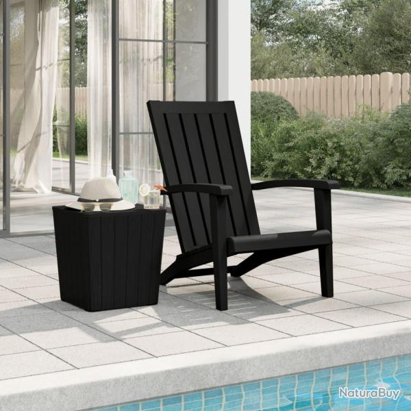 Chaise de jardin Adirondack noir polypropyl�ne