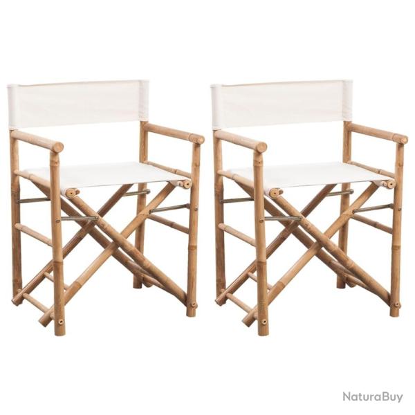 Chaise pliable lot de 2 Bambou et toile