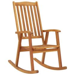 Chaise &agrave; bascule bois d'acacia massif