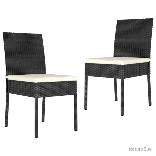 Chaises � manger de jardin lot de 2 R�sine tress�e Noir