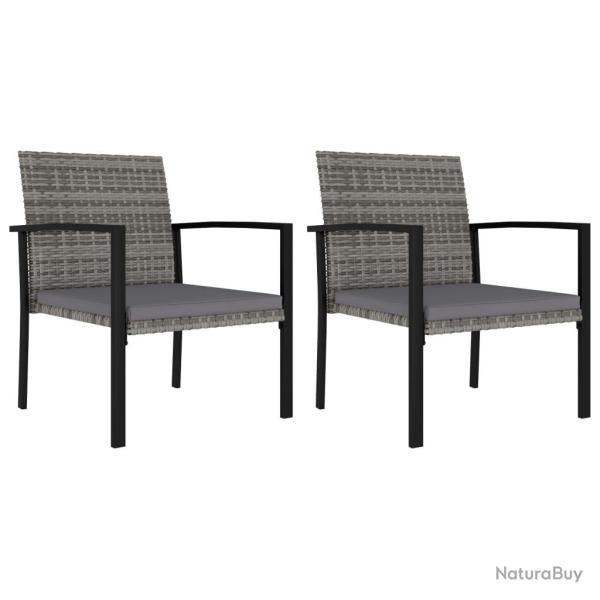 Chaises � manger de jardin lot de 2 R�sine tress�e Gris