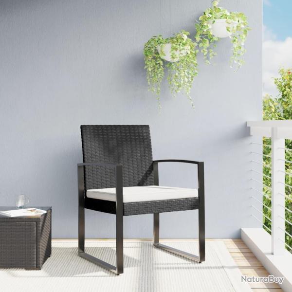 Chaises � manger de jardin lot de 2 noir rotin PP
