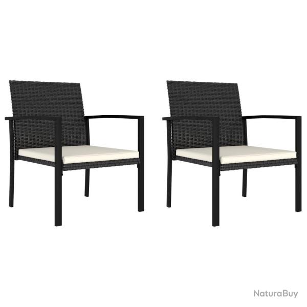 Chaises � manger de jardin lot de 2 R�sine tress�e Noir