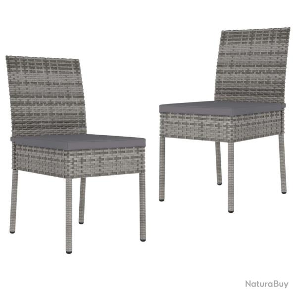 Chaises � manger de jardin lot de 2 R�sine tress�e Gris