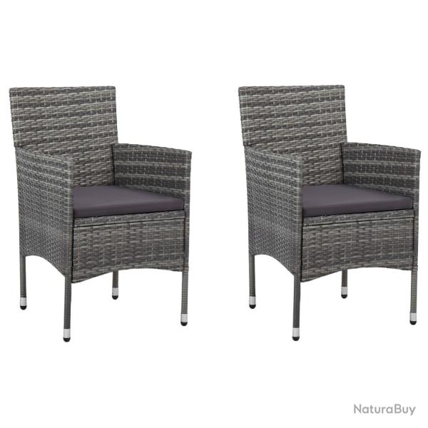 Chaises � manger de jardin lot de 2 R�sine tress�e Gris
