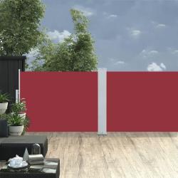 Auvent lat&eacute;ral r&eacute;tractable Rouge 120 x 1000 cm