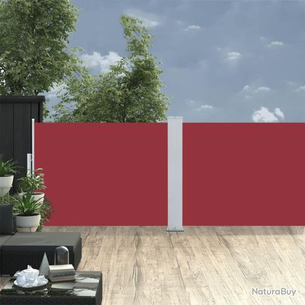 Auvent lat�ral r�tractable Rouge 120 x 1000 cm