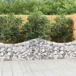 Paniers &agrave; gabions arqu&eacute;s 3 pcs 200x30x60/80 cm Fer galvanis&eacute;