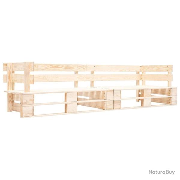 Canap� de jardin palette 2 places bois naturel