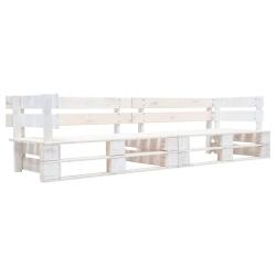 Canap&eacute; de jardin palette 2 places blanc bois