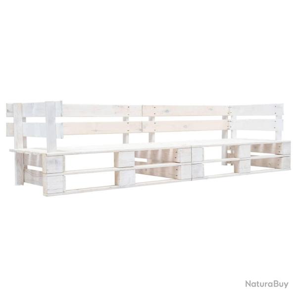 Canap� de jardin palette 2 places blanc bois