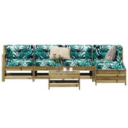 Salon de jardin 6 pcs bois de pin impr&eacute;gn&eacute;