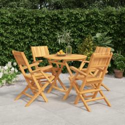 Ensemble &agrave; manger de jardin 5 pcs Bois de teck massif