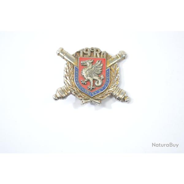 Insigne 19 RA R�giment d'Artillerie, Delsart H323, dragon en relief, opaque