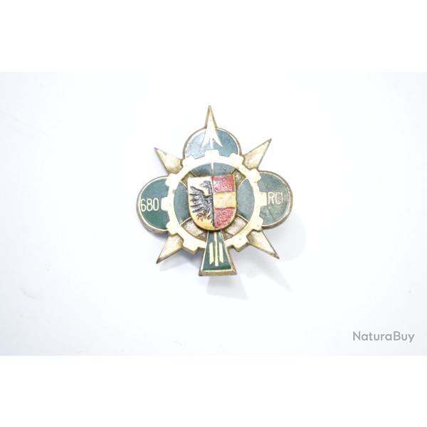 Insigne 680 RCR R�giment de Circulation Routi�re, DRAGO G2787 dos guilloch� embouti