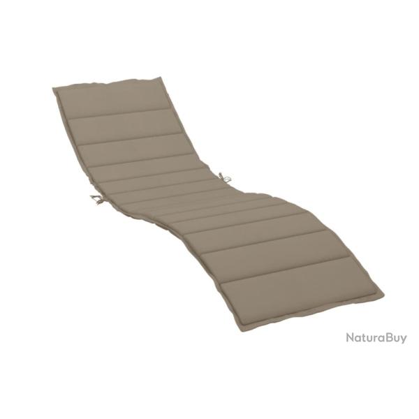 Coussin pour chaise longue 200 x 50 x 3 cm Taupe - Confort extrieur en tissu Oxford hydrofuge