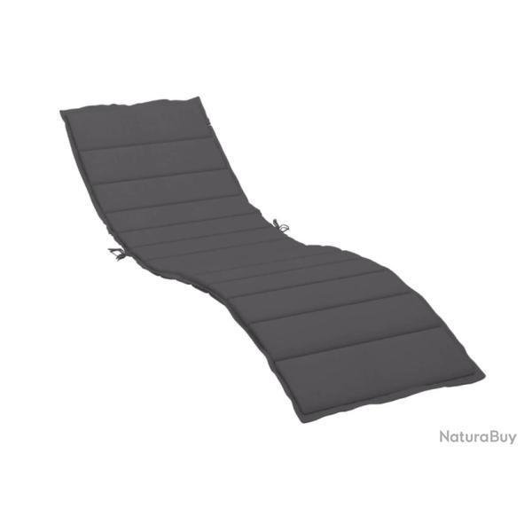 Coussin de chaise longue 200 x 50 x 3 cm Anthracite - Confort extrieur/intrieur en tissu Oxford