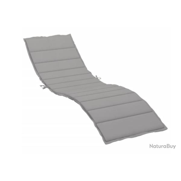 Coussin pour chaise longue 200 x 50 x 3 cm Gris - Confort extrieur en tissu Oxford