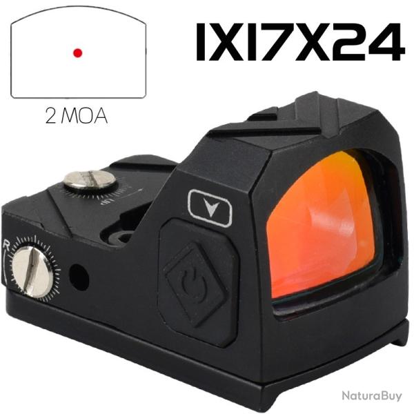 Lunette de vise  point rouge 1x17x24, 2MOA -**Rail-DD05K  LIVRAISON GRATUITE PAIEMENT 3/4 FOIS