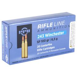 Munitions PARTIZAN calibre 243 Win Softpoint 100gr - 6.47g x20