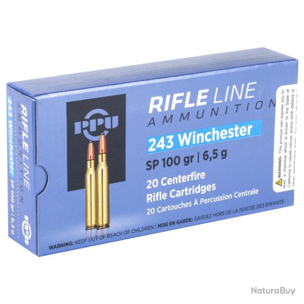 Munitions PARTIZAN calibre 243 Win Softpoint 100gr - 6.47g x20