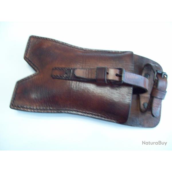militaria ww1  �tui cuir grande pince coupe barbel� peugeot fr�res poilu 14/18