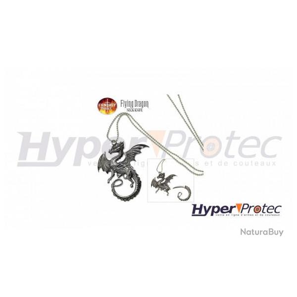 Collier pendentif dragon avec lame cach�e