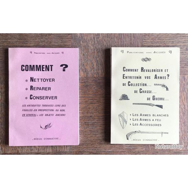 LIVRE Restauration des armes a feu COMMENT NETTOYER, REPARER, CONSERVER lot des 2 volumes
