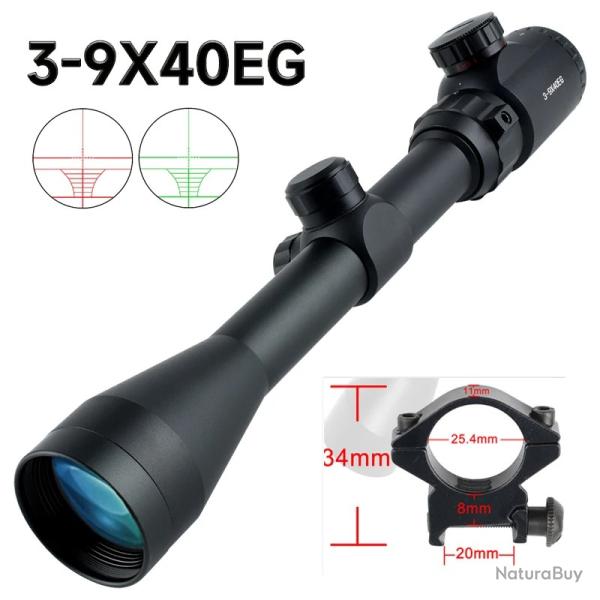 Lunette de vise DulOptical -**3-9x40EG--20mm - LIVRAISON GRATUITE PAIEMENT 3/4 FOIS