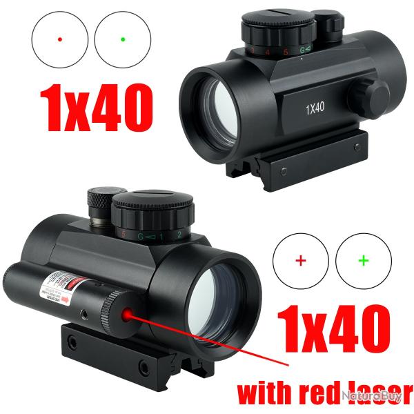 Vise  points  avec vise Laser -**1x40 red laser--20mm - LIVRAISON GRATUITE PAIEMENT 3/4 FOIS