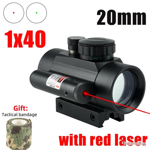 Vise  points  avec vise Laser -**1x40 red laser--20mm     PAIEMENT 3/4 FOIS !!!