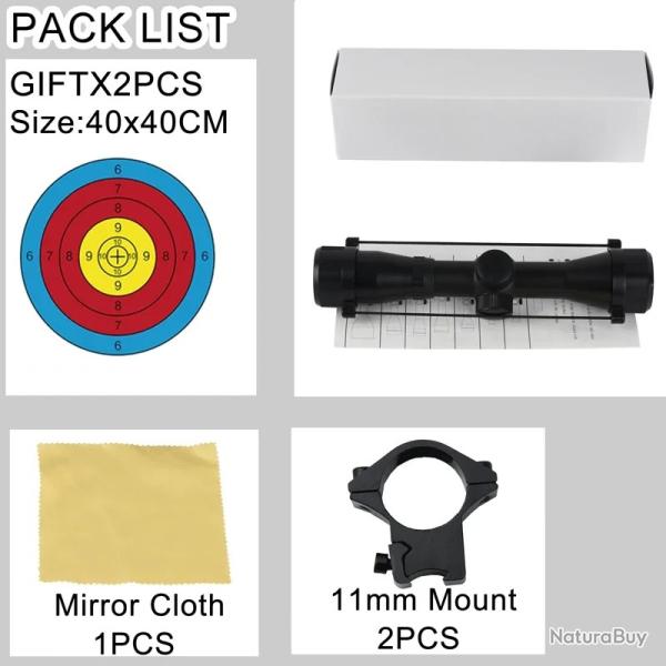 Lunette de vis�e � grand angle 4X32 -**11MM - LIVRAISON GRATUITE PAIEMENT 3/4 FOIS