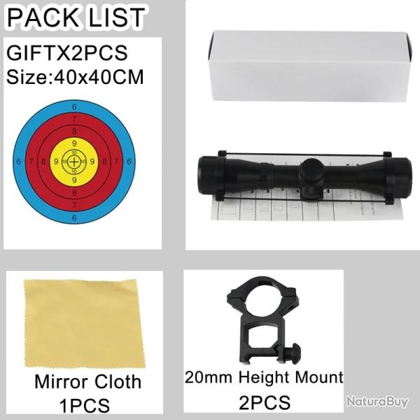 Lunette de vis�e � grand angle 4X32 -**20MM Tall  PAIEMENT 3/4 FOIS !!!