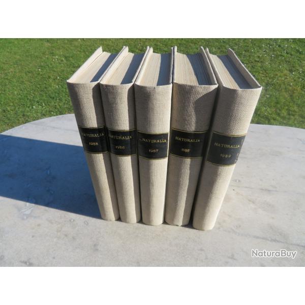 LIVRES ANCIENS - Lot de 5 anciens volumes reli "Naturalia la vie dans la nature - FRANCE(Vers 1950)