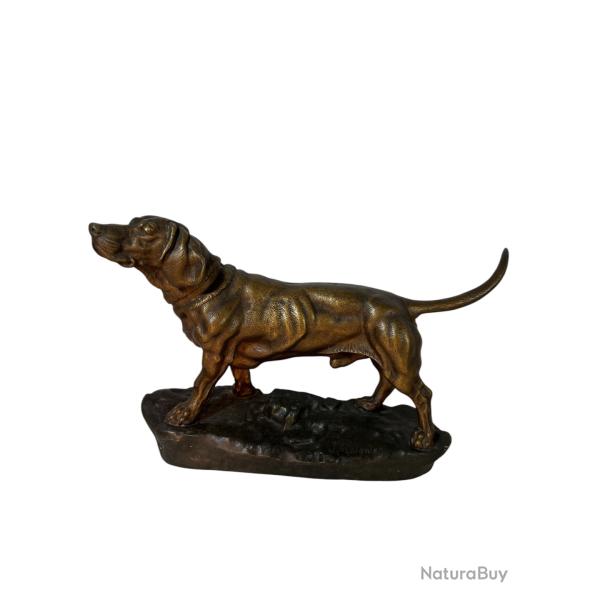 Jules Moignez chien de chasse sculpture