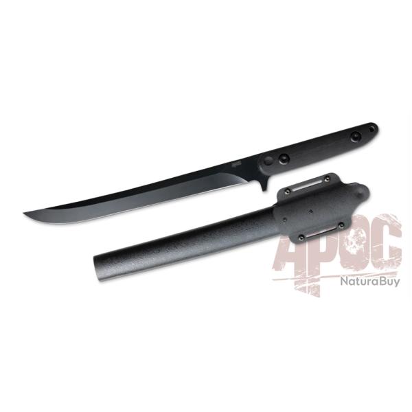 Katana APOC Atrim Survival Tanto Lame Acier 9260 Manche G10 Noir Etui Fibre de Verre DRK35660