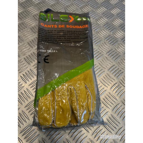 paire gant protection pour soudeur soudure en cuir de vachette a �paule de qualit� A / AB- taille L