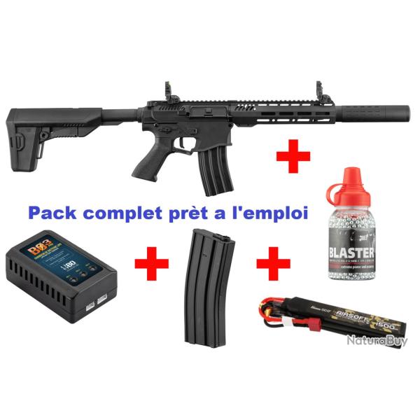 Pack VENATOR Silencieux + Batterie + Chargeur de batterie + Pot de bille acier + Chargeur 50 coups o