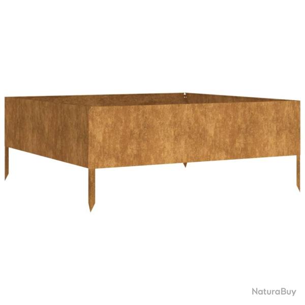 Jardini�re bac lit sur�lev� plantes fleurs terrasse jardin de jardin 100 x 100 x 41 cm acier corten