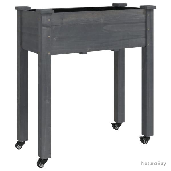 Jardini�re bac lit sur�lev� plantes fleurs terrasse jardin sur roues avec doublure 71 x 37 x 80 cm