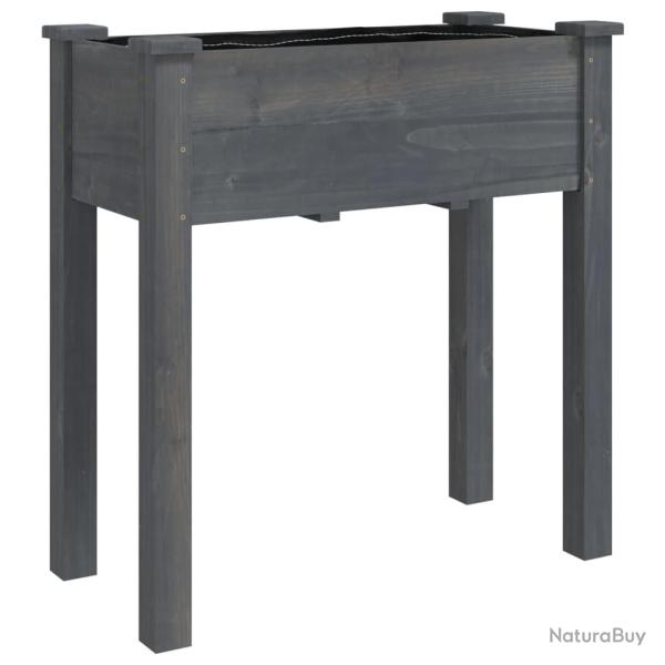 Jardini�re bac lit sur�lev� plantes fleurs terrasse jardin avec doublure 71 x 37 x 76 cm bois massi