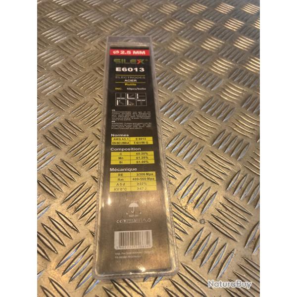 50 baguette electrode poste soudure acier soudage silex e6013 diametre 2,5mm rutile