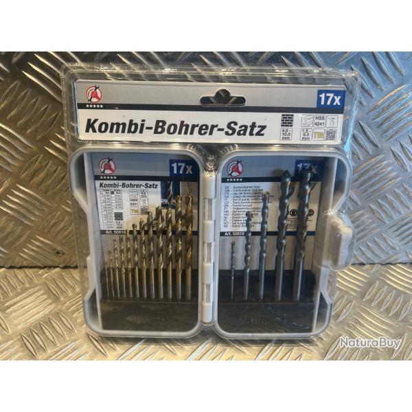 BGS Diy 50818 Jeu de forets combins metaux maconnerie 1,5-10 mm 17 pices