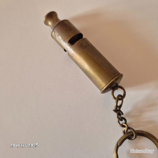 Sifflet, sifflet fa�on antique, anglais, vintage, en laiton massif