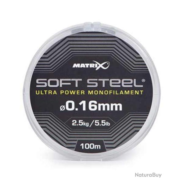 MATRIX FIL DE P�CHE SOFT STEEL ULTRA POWER MONOFILAMENT MATRIX 0,16mm 100m
